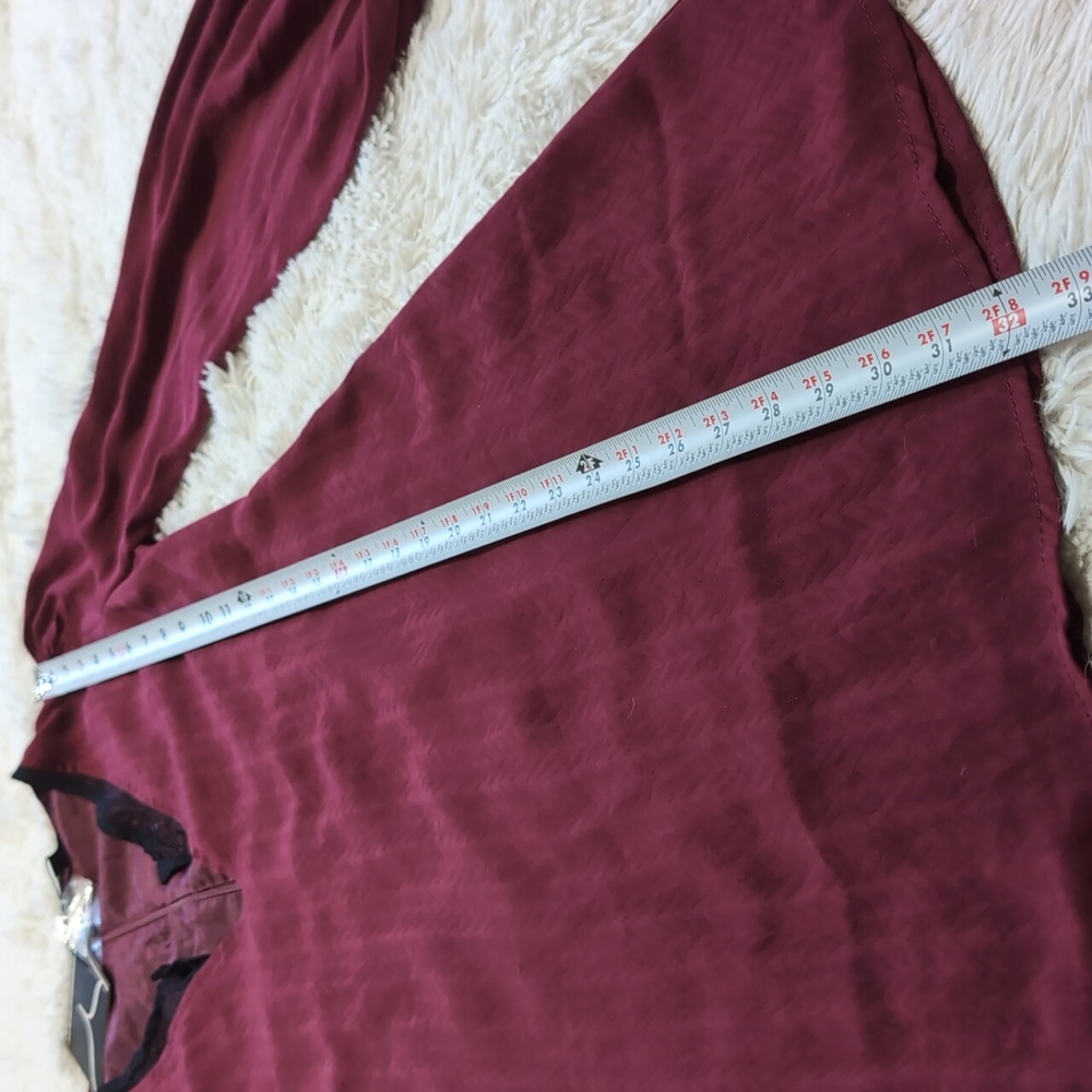 NWT Dance & Marvel Maroon Plunge Neck Vampire Goth Balloon Sleeve Dress Small - Picture 12 of 12